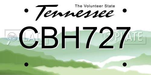 CBH727 Tennessee License Plate