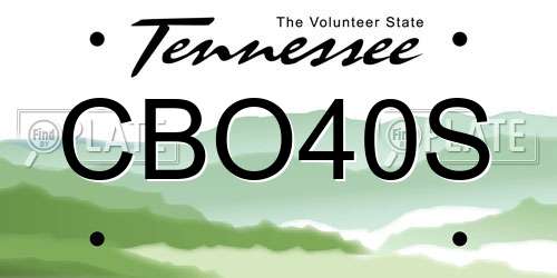 CBO40S Tennessee License Plate