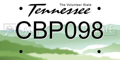 CBP098 Tennessee License Plate