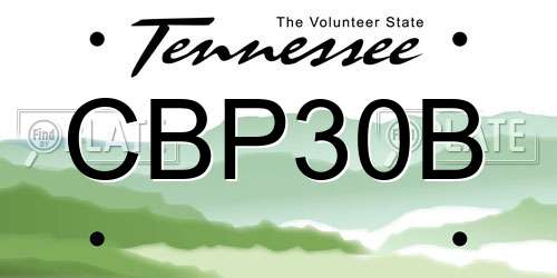CBP30B Tennessee License Plate