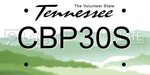 CBP30S Tennessee License Plate