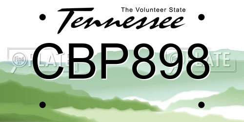 CBP898 Tennessee License Plate