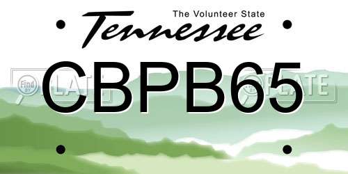 CBPB65 Tennessee License Plate