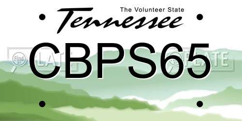 CBPS65 Tennessee License Plate