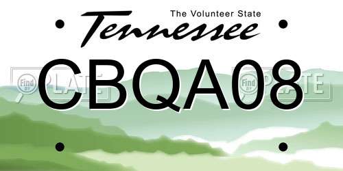 CBQA08 Tennessee License Plate