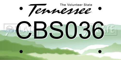 CBS036 Tennessee License Plate