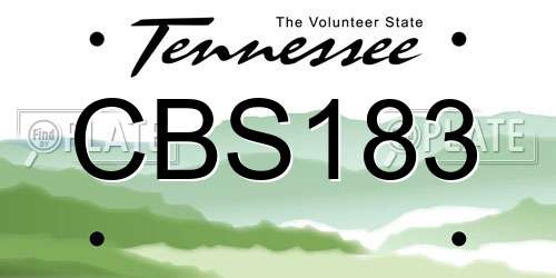 CBS183 Tennessee License Plate