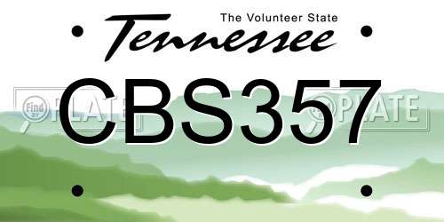 CBS357 Tennessee License Plate