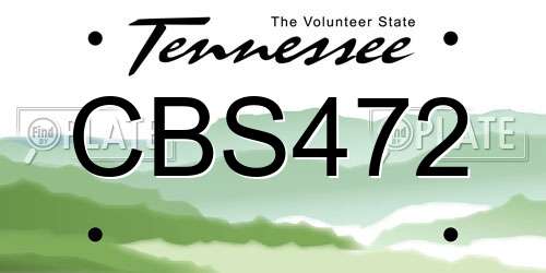 CBS472 Tennessee License Plate