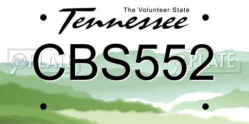 CBS552 Tennessee License Plate