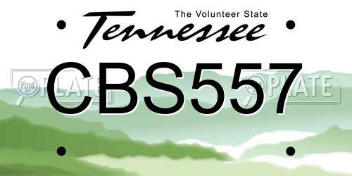 CBS557 Tennessee License Plate