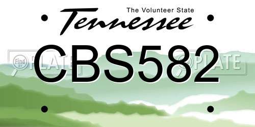 CBS582 Tennessee License Plate