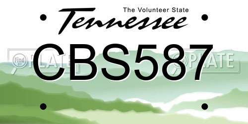 CBS587 Tennessee License Plate