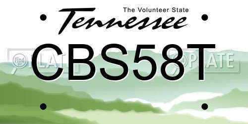 CBS58T Tennessee License Plate