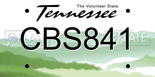 CBS841 Tennessee License Plate