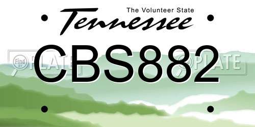 CBS882 Tennessee License Plate