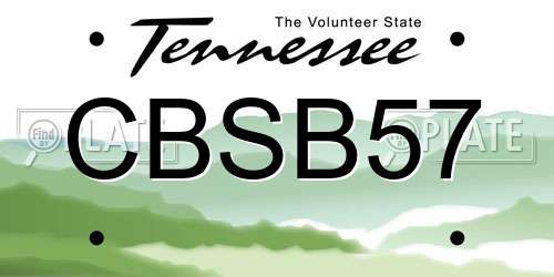 CBSB57 Tennessee License Plate