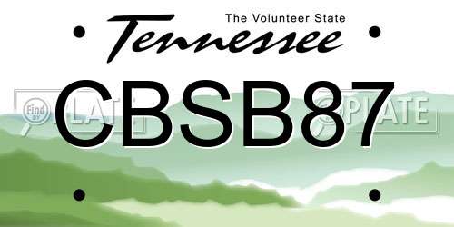 CBSB87 Tennessee License Plate