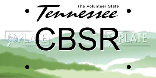 CBSR Tennessee License Plate