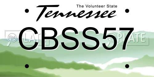 CBSS57 Tennessee License Plate