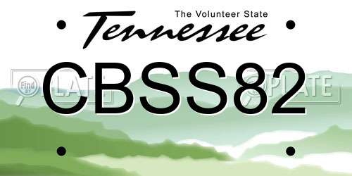 CBSS82 Tennessee License Plate