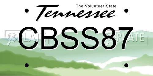 CBSS87 Tennessee License Plate
