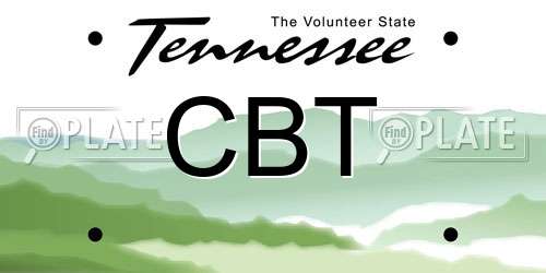CBT Tennessee License Plate