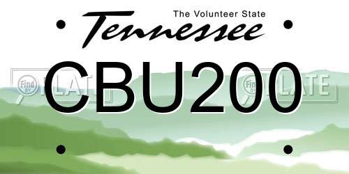 CBU200 Tennessee License Plate