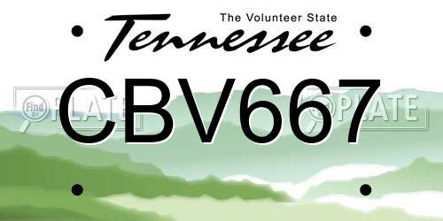 CBV667 Tennessee License Plate