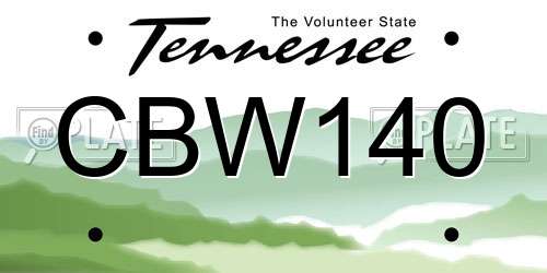 CBW140 Tennessee License Plate