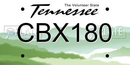 CBX180 Tennessee License Plate