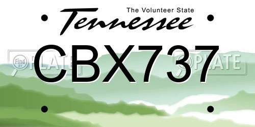 CBX737 Tennessee License Plate