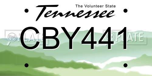 CBY441 Tennessee License Plate