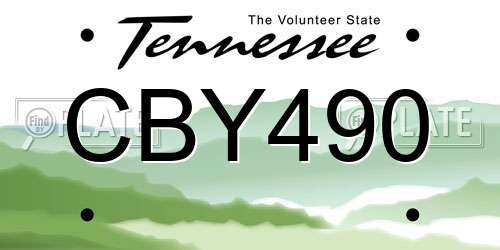 CBY490 Tennessee License Plate