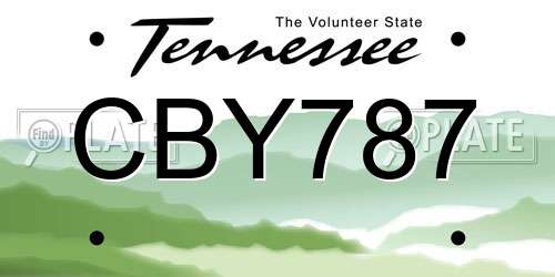 CBY787 Tennessee License Plate