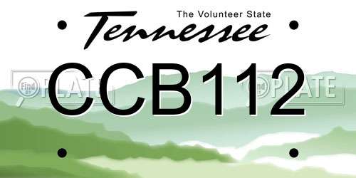 CCB112 Tennessee License Plate