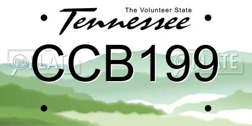 CCB199 Tennessee License Plate