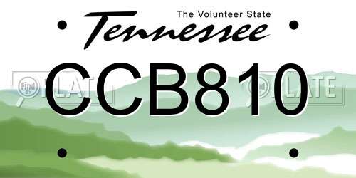 CCB810 Tennessee License Plate