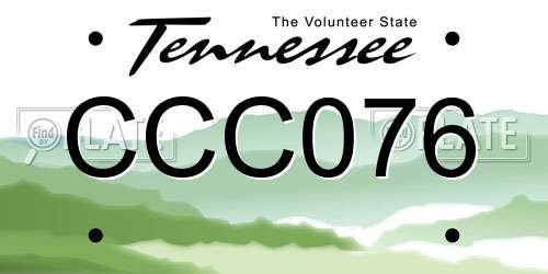 CCC076 Tennessee License Plate