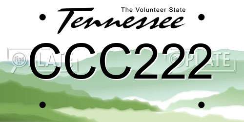 CCC222 Tennessee License Plate