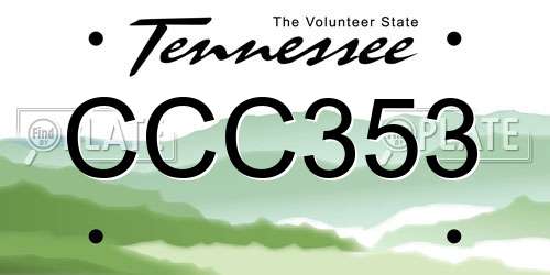 CCC353 Tennessee License Plate