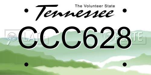 CCC628 Tennessee License Plate