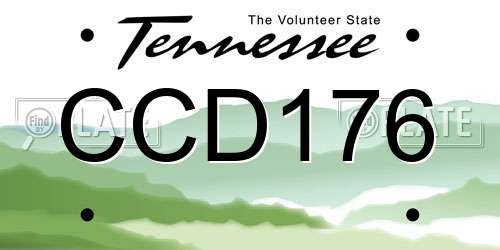 CCD176 Tennessee License Plate