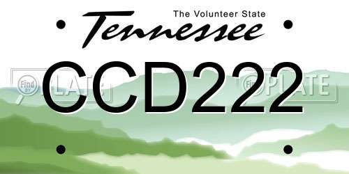 CCD222 Tennessee License Plate