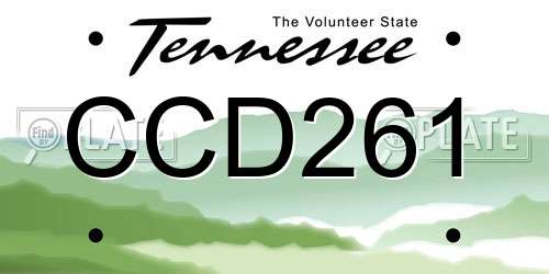 CCD261 Tennessee License Plate