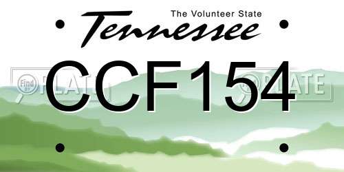 CCF154 Tennessee License Plate