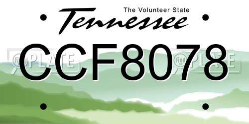 CCF8078 Tennessee License Plate