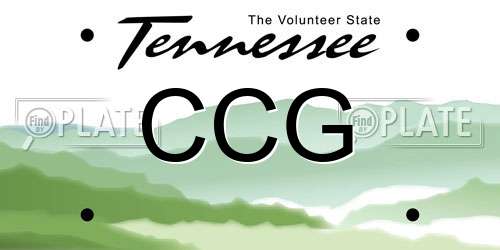 CCG Tennessee License Plate