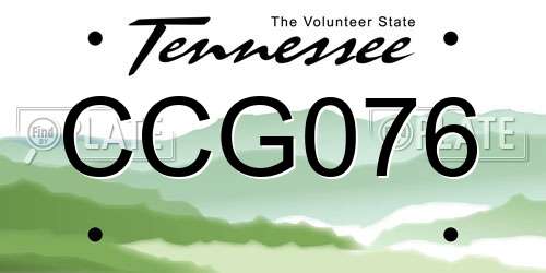 CCG076 Tennessee License Plate