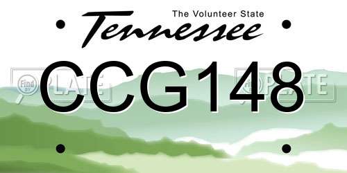 CCG148 Tennessee License Plate